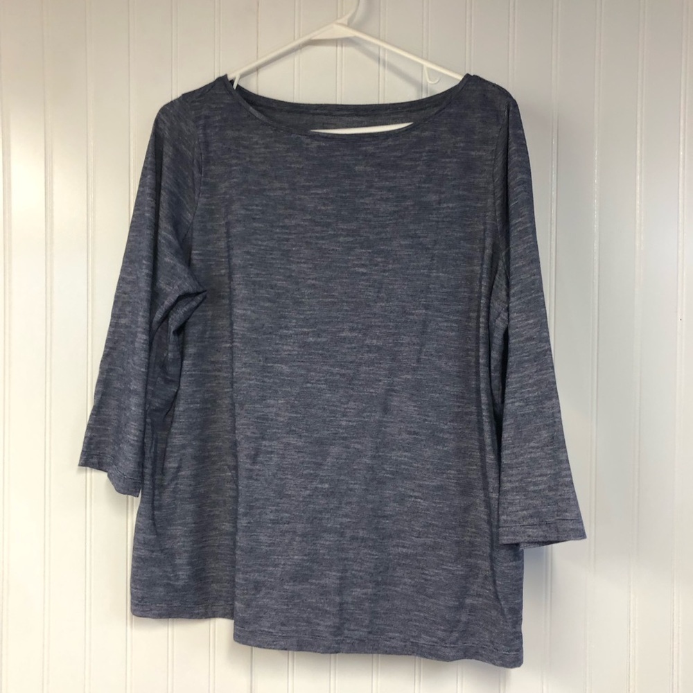 Talbots Women's Navy Blue Round Neck 3/4 Sleeve Top 1X